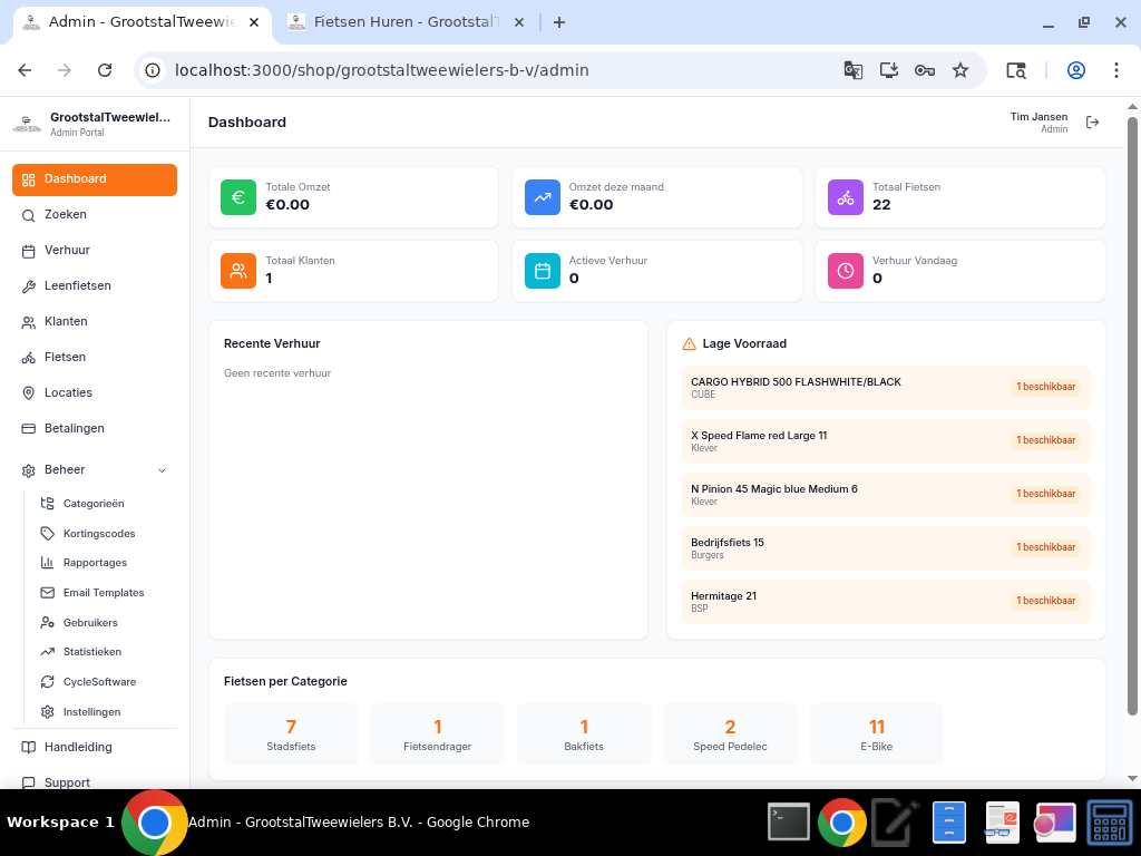 Realtime dashboard met statistieken en overzicht